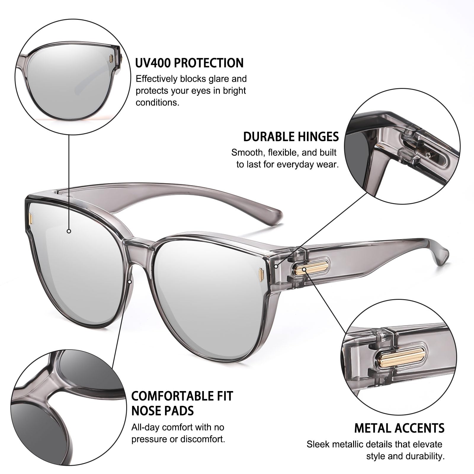 HAOLOTA Cat Eye Sunglasses Over Glasses Women SG0189