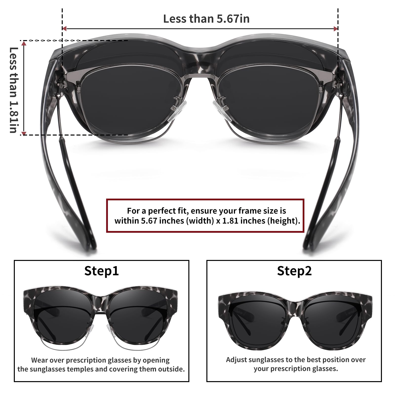 HAOLOTA Cat Eye Sunglasses Over Glasses SG0179
