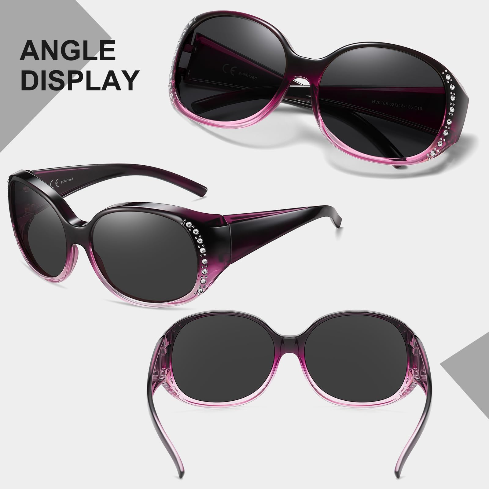 HAOLOTA Rhinestone Fit Over Sunglasses Women SG0108