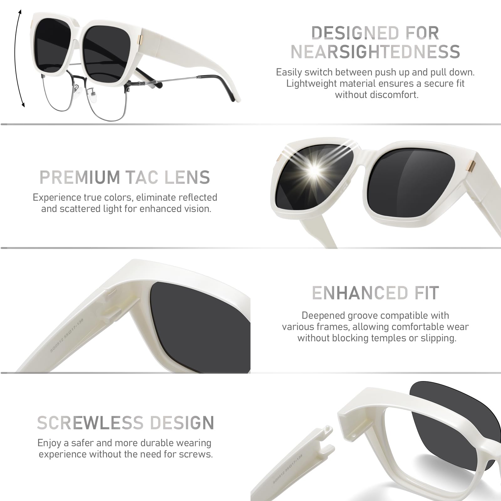 HAOLOTA Square Shapes Fit-Over Sunglasses SG0512
