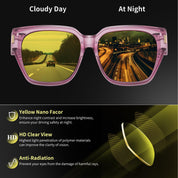 HAOLOTA Square Fit over Night Vision Driving Glasses NV0512