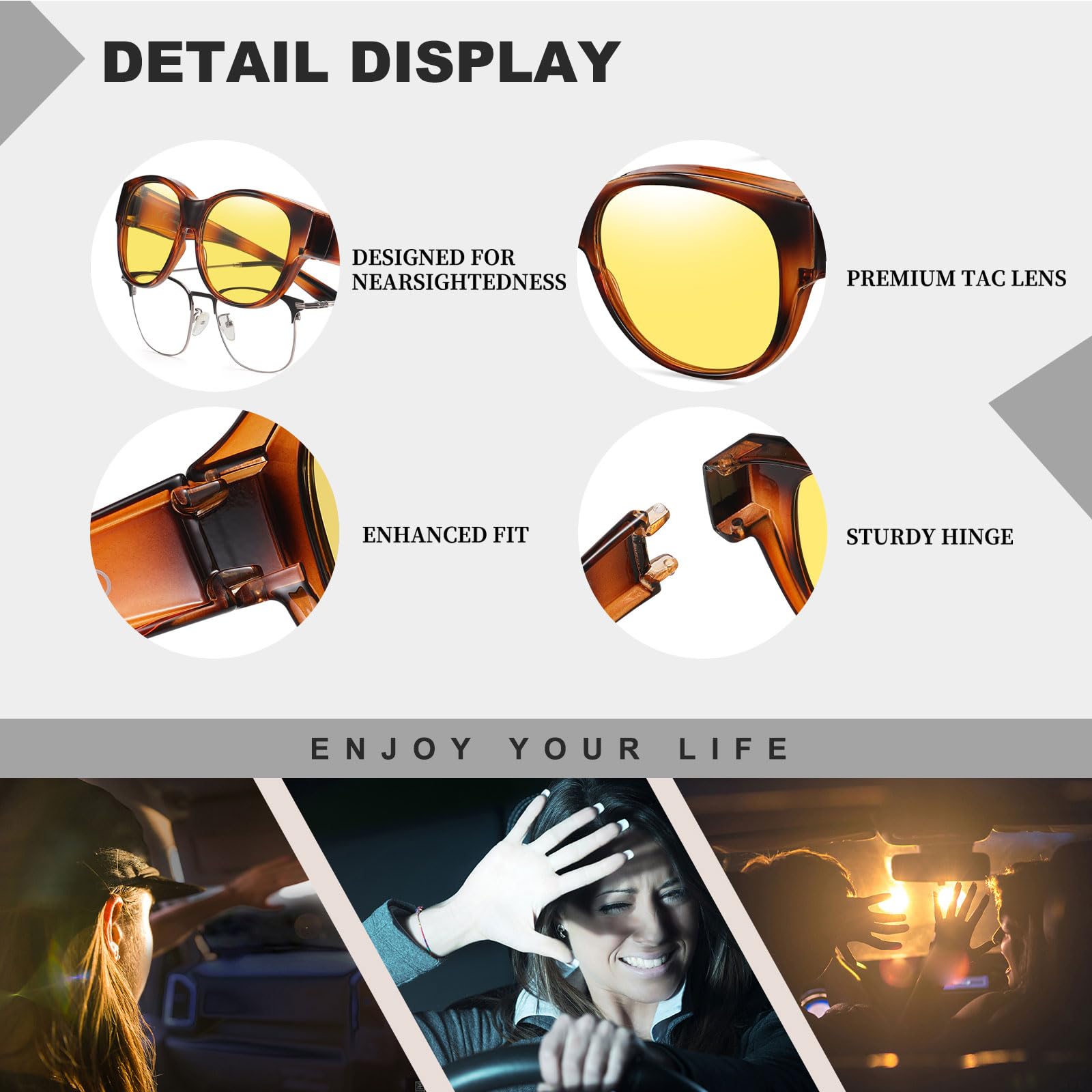HAOLOTA Night Driving Glasses Over Glasses Women NV0179