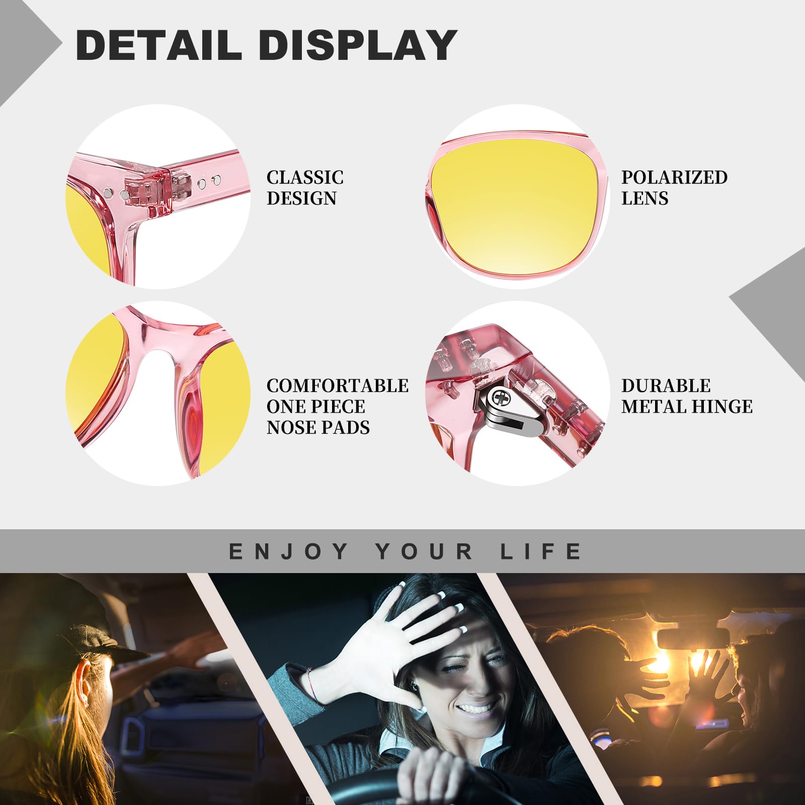 HAOLOTA Anti Glare Night Driving Glasses Women NV8081