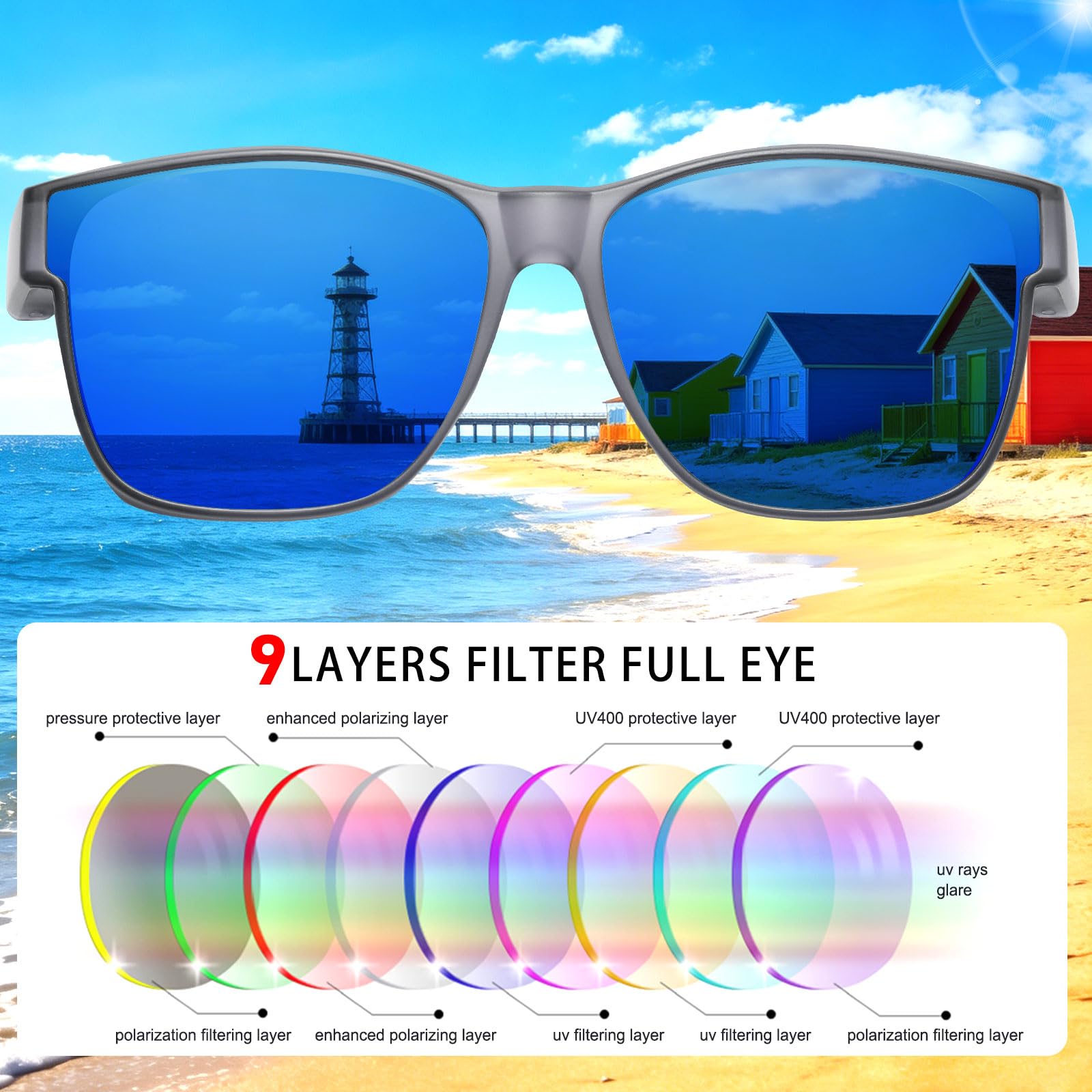 HAOLOTA Square Oversized Over Sunglasses Men SG0174L