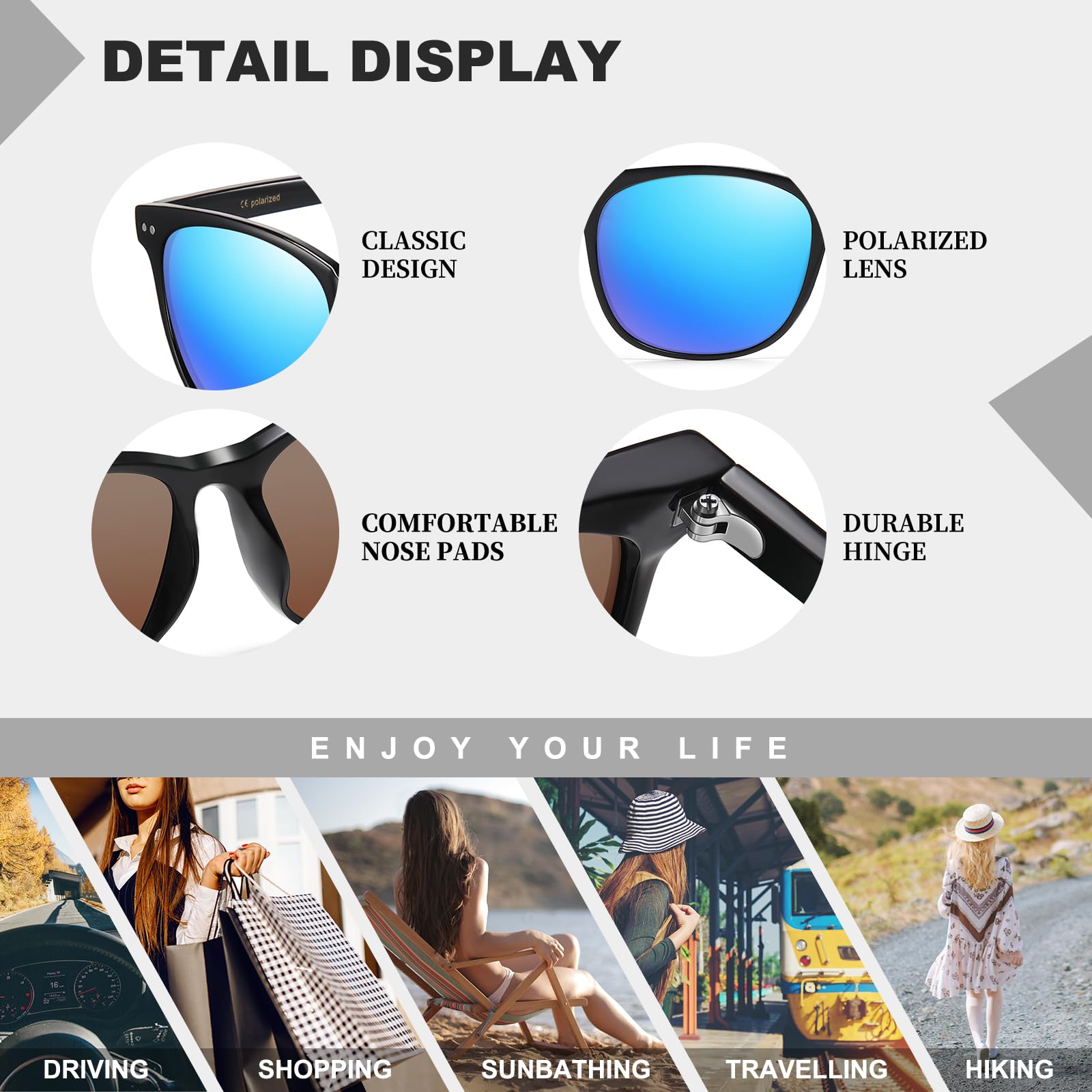 HAOLOTA 2pcs Classic Round Sunglasses Women SG8081-2P