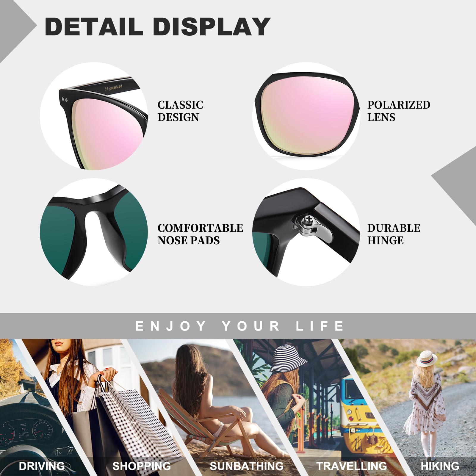 HAOLOTA 2pcs Classic Round Sunglasses Women SG8081-2P