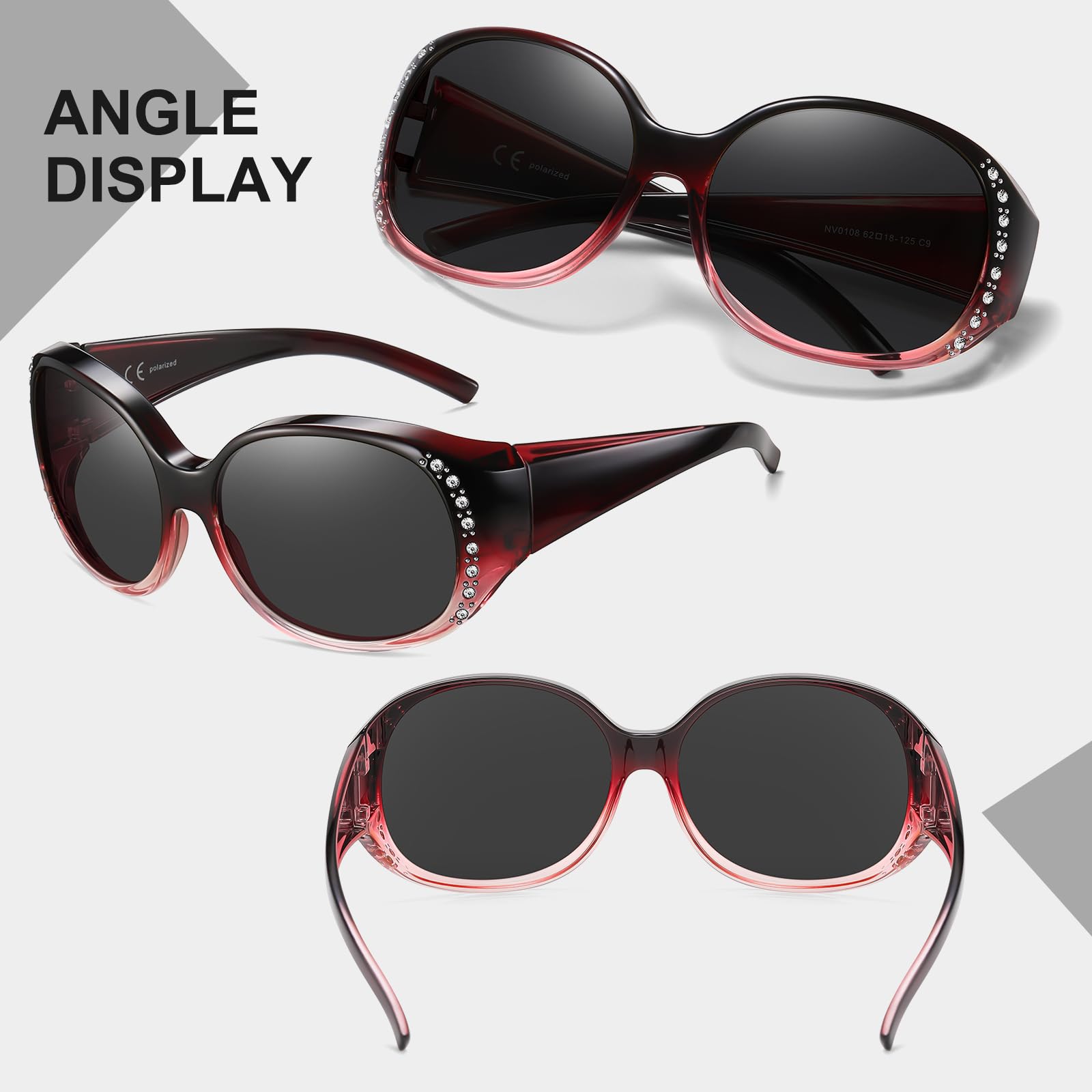 HAOLOTA Rhinestone Fit Over Sunglasses Women SG0108