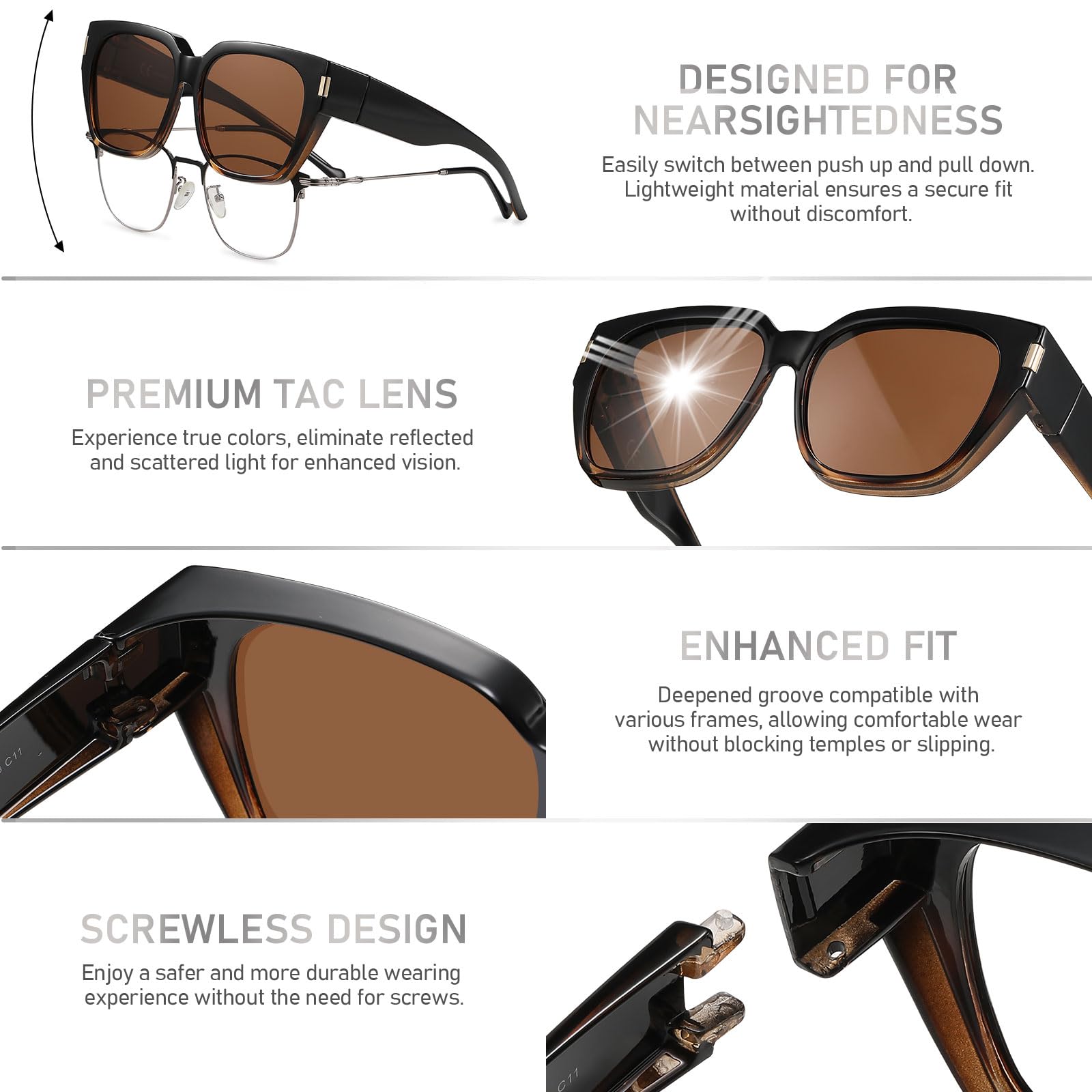 HAOLOTA Square Shapes Fit-Over Sunglasses SG0512