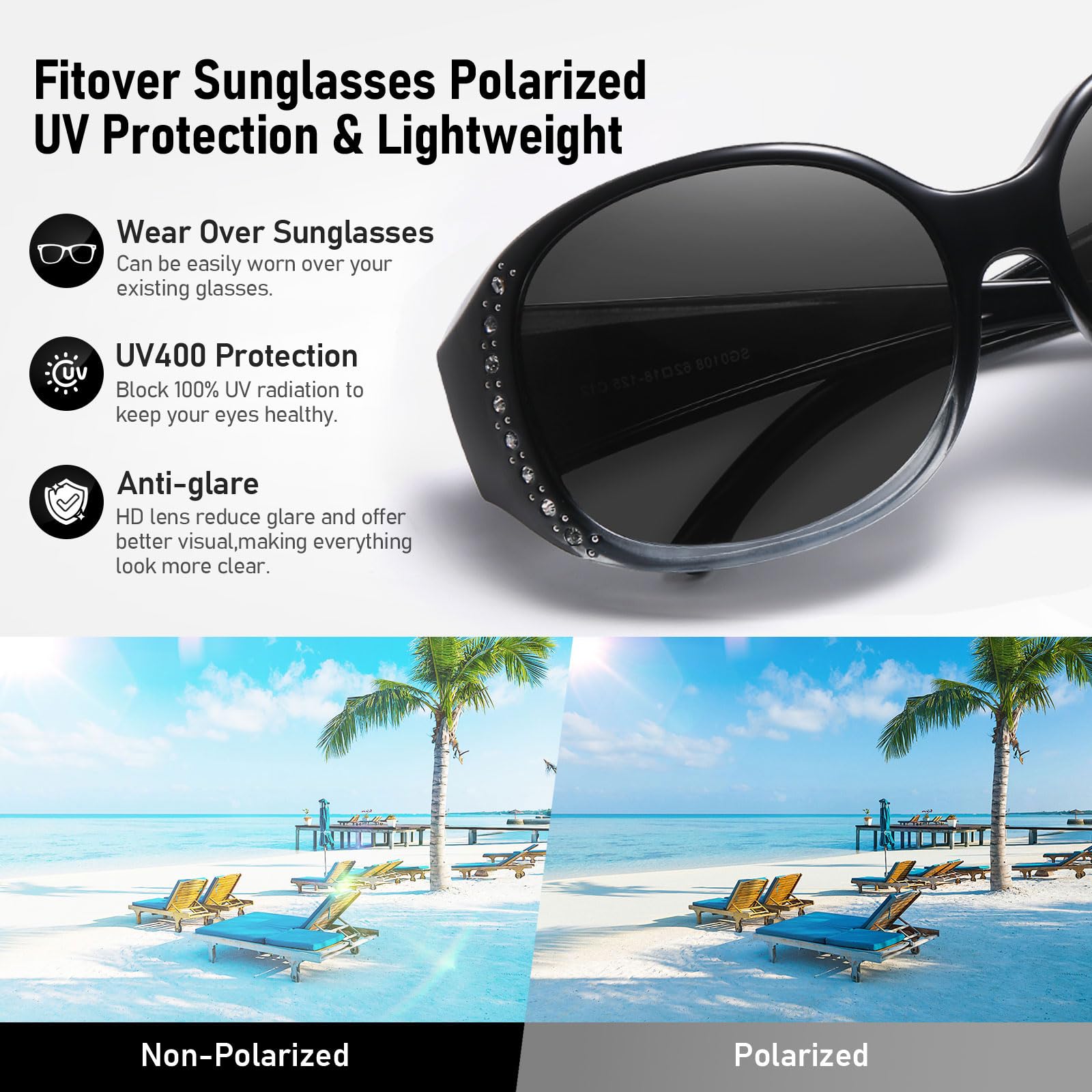 HAOLOTA Rhinestone Fit Over Sunglasses Women SG0108