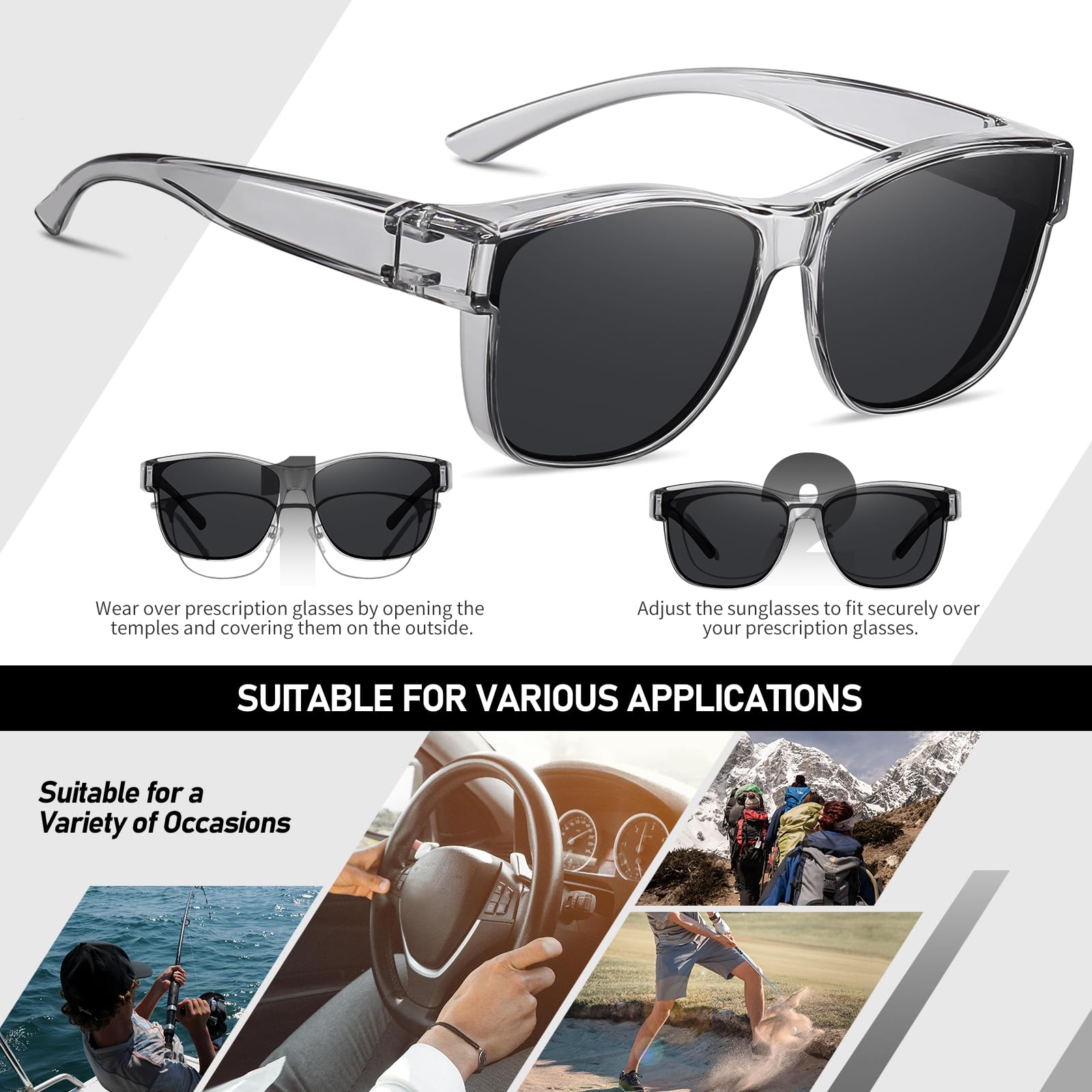 HAOLOTA Square Shades Fit-Over Sunglasses Men SG0174M