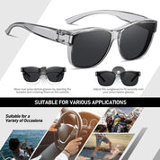 HAOLOTA Square Shades Fit-Over Sunglasses Men SG0174M