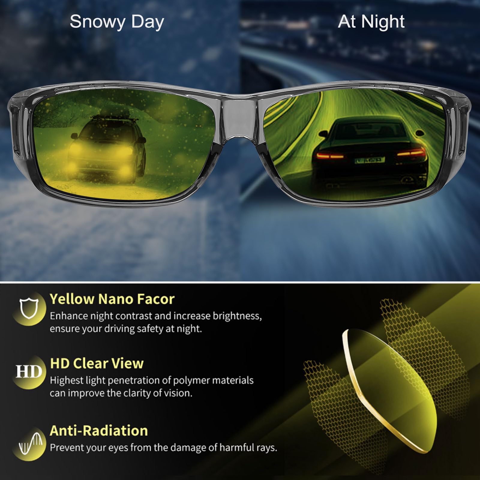 HAOLOTA Night Driving Over Glasses Men Women NV0154
