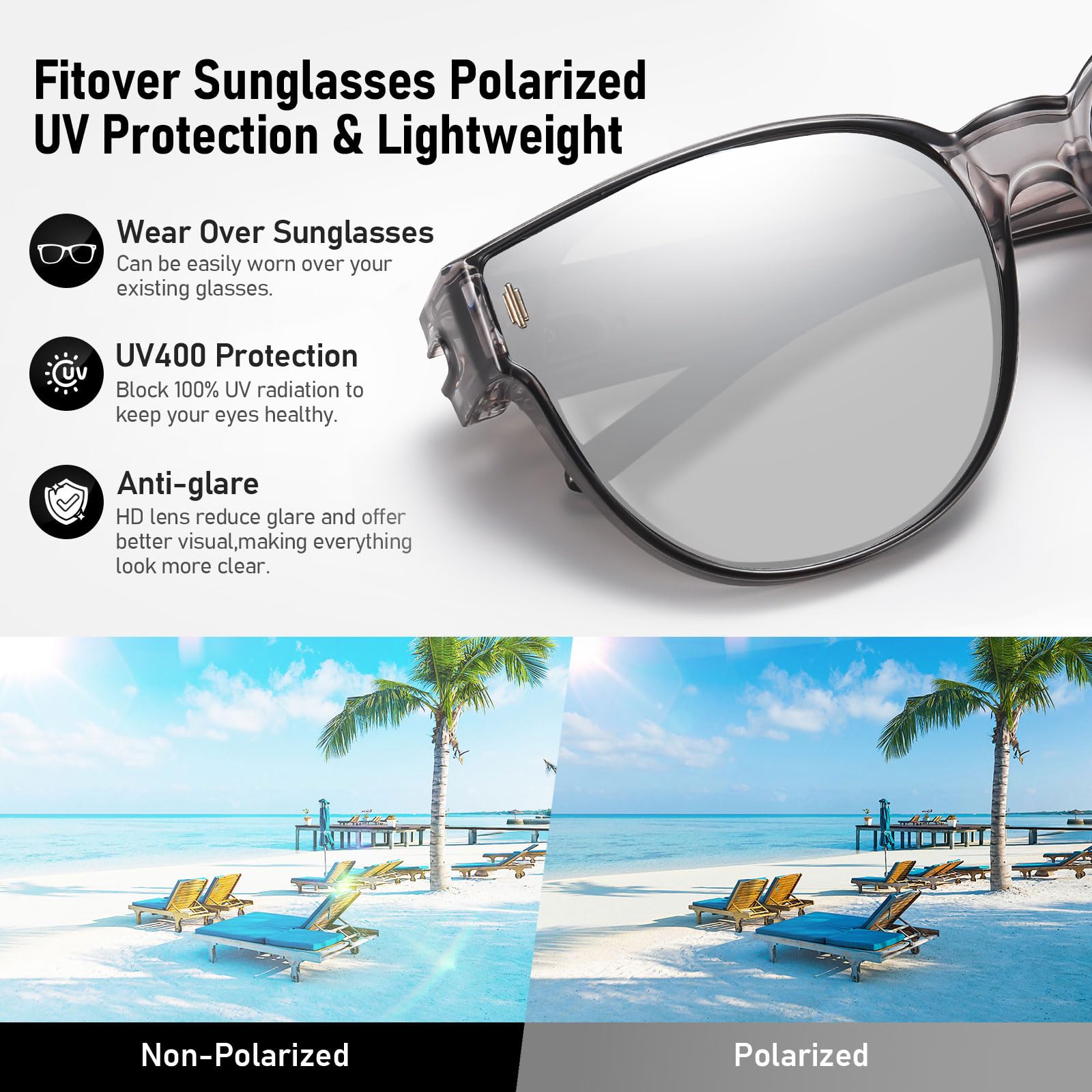HAOLOTA Cat Eye Sunglasses Over Glasses Women SG0189