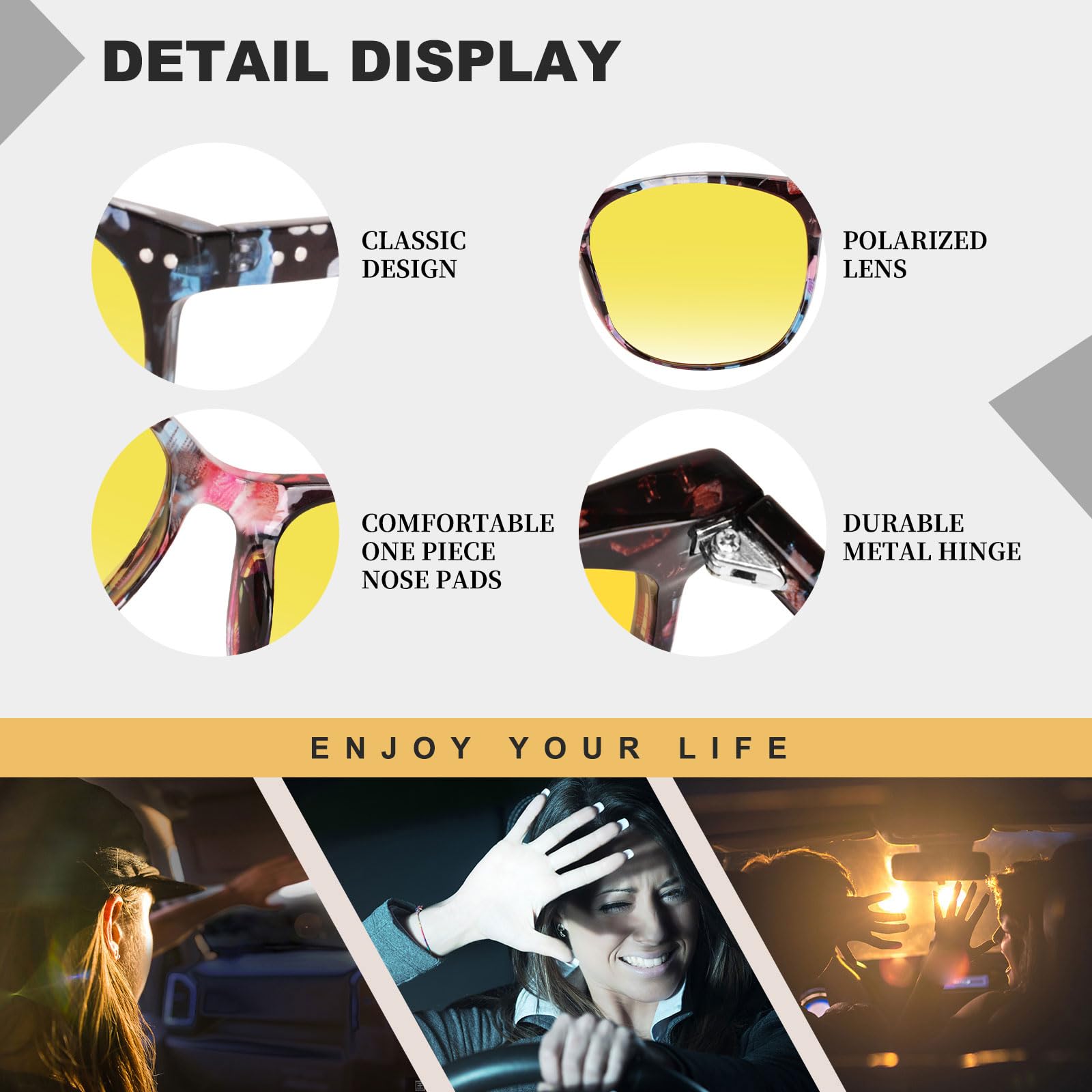 HAOLOTA Anti Glare Night Driving Glasses Women NV8081