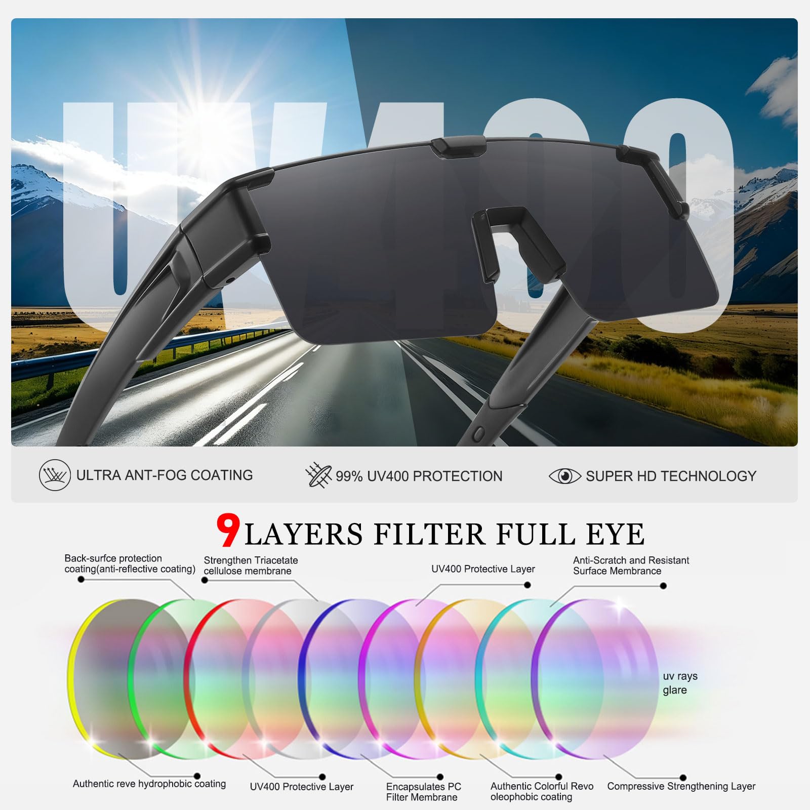 HAOLOTA Cycling Sunglasses Over Glasses Men SG0191