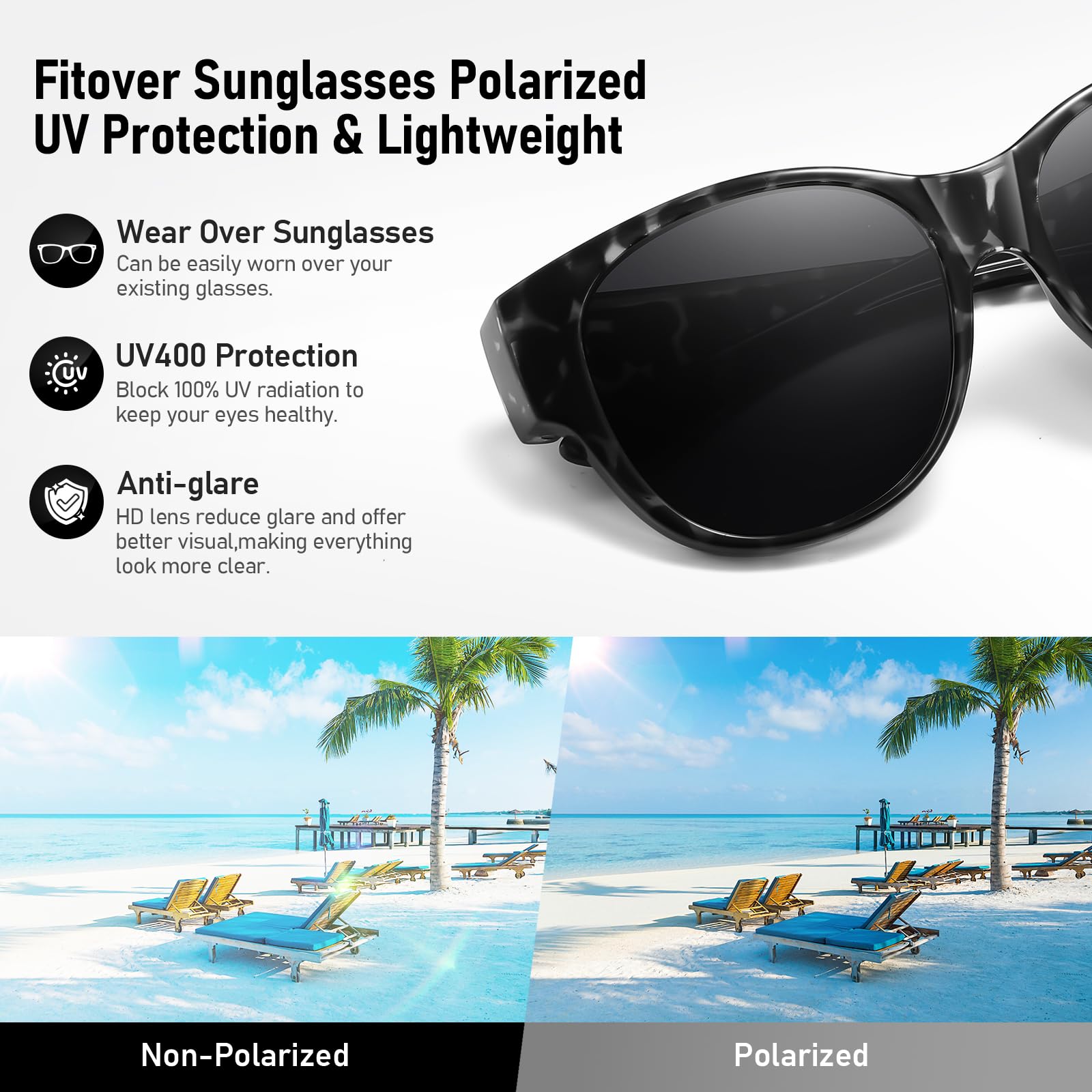 HAOLOTA Cat Eye Sunglasses Over Glasses SG0179
