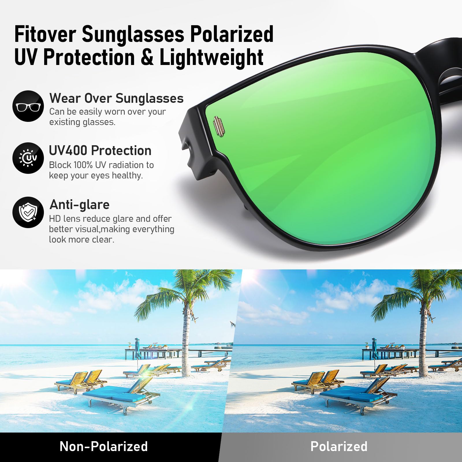 HAOLOTA Cat Eye Sunglasses Over Glasses Women SG0189