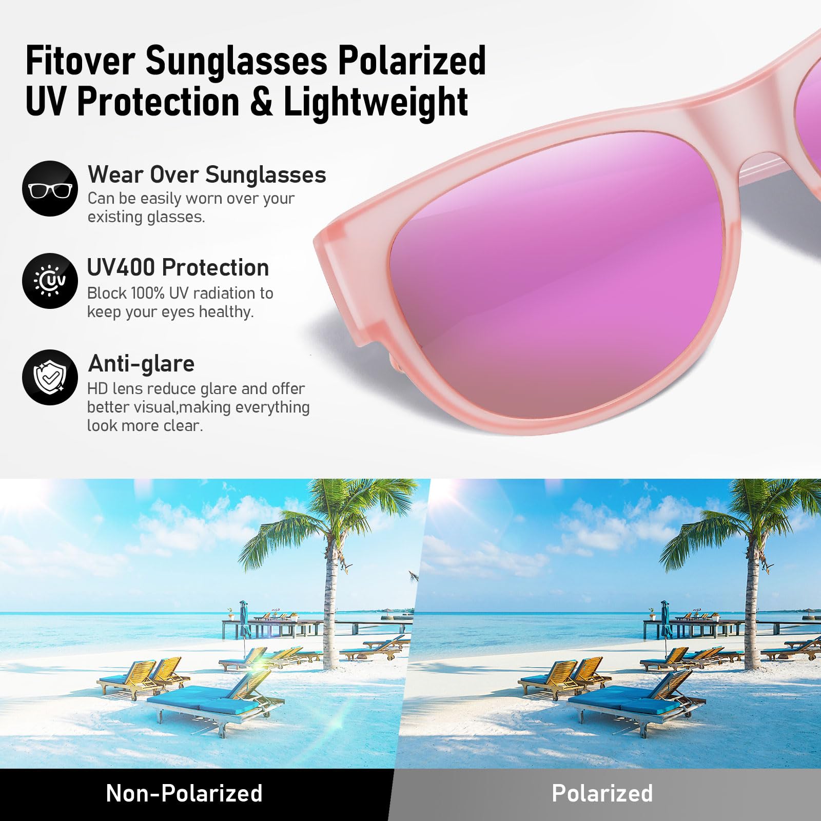 HAOLOTA Cat Eye Sunglasses Over Glasses Women SG0173