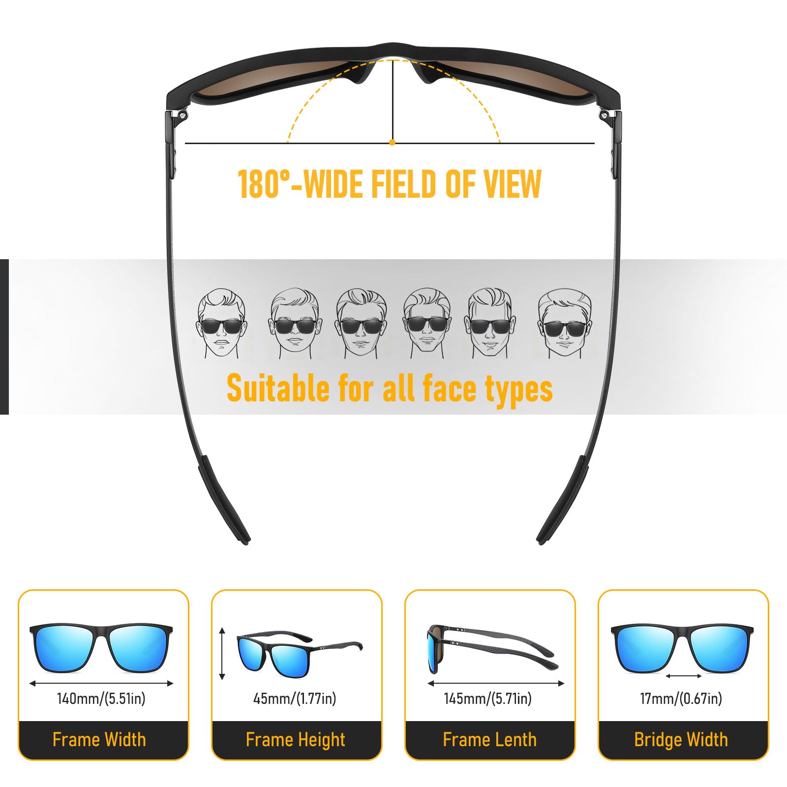 HAOLOTA Ultralight Carbon Fiber Sunglasses Men SG8001