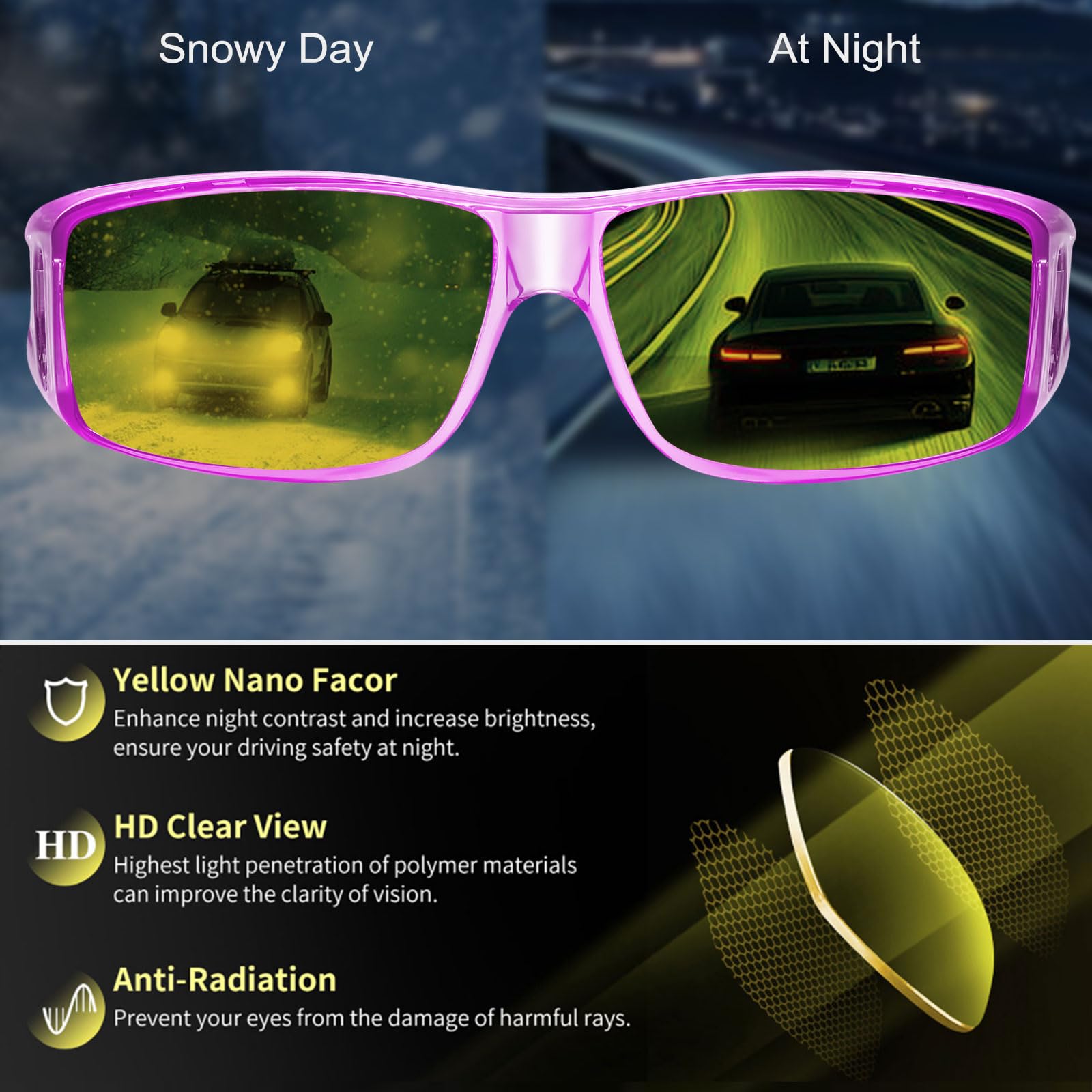HAOLOTA Night Driving Over Glasses Men Women NV0311