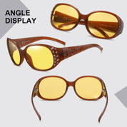 HAOLOTA Rhinestone Night Driving Glasses Women NV0008