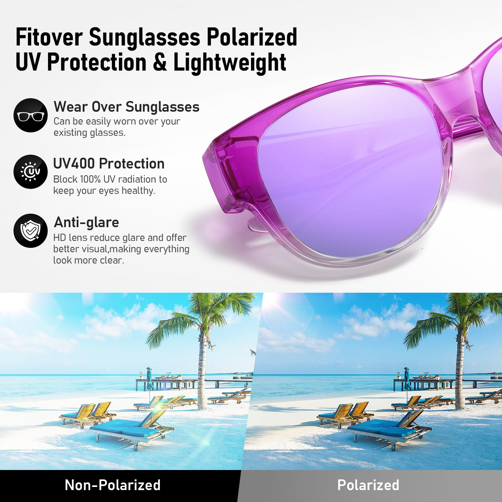HAOLOTA Cat Eye Sunglasses Over Glasses SG0179