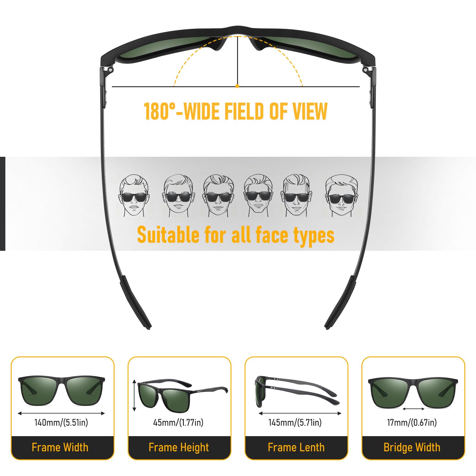 HAOLOTA Ultralight Carbon Fiber Sunglasses Men SG8001