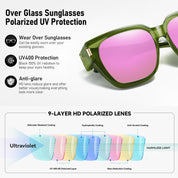 HAOLOTA Square Shapes Fit-Over Sunglasses SG0512