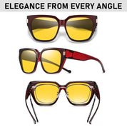HAOLOTA Square Fit over Night Vision Driving Glasses NV0512