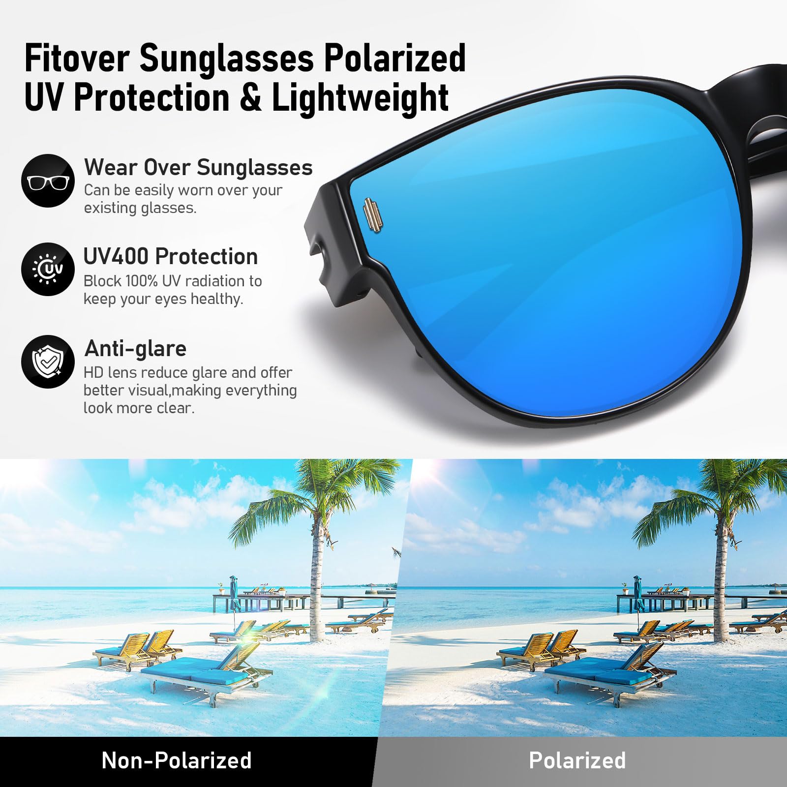 HAOLOTA Cat Eye Sunglasses Over Glasses Women SG0189