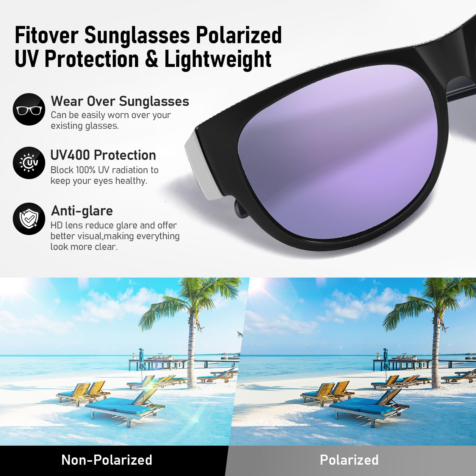 HAOLOTA Cat Eye Sunglasses Over Glasses Women SG0173