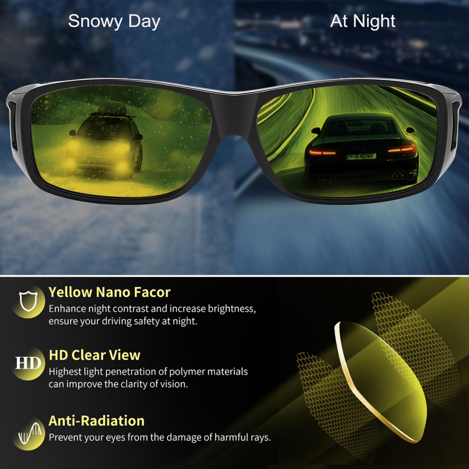 HAOLOTA Night Driving Over Glasses Men Women NV0154