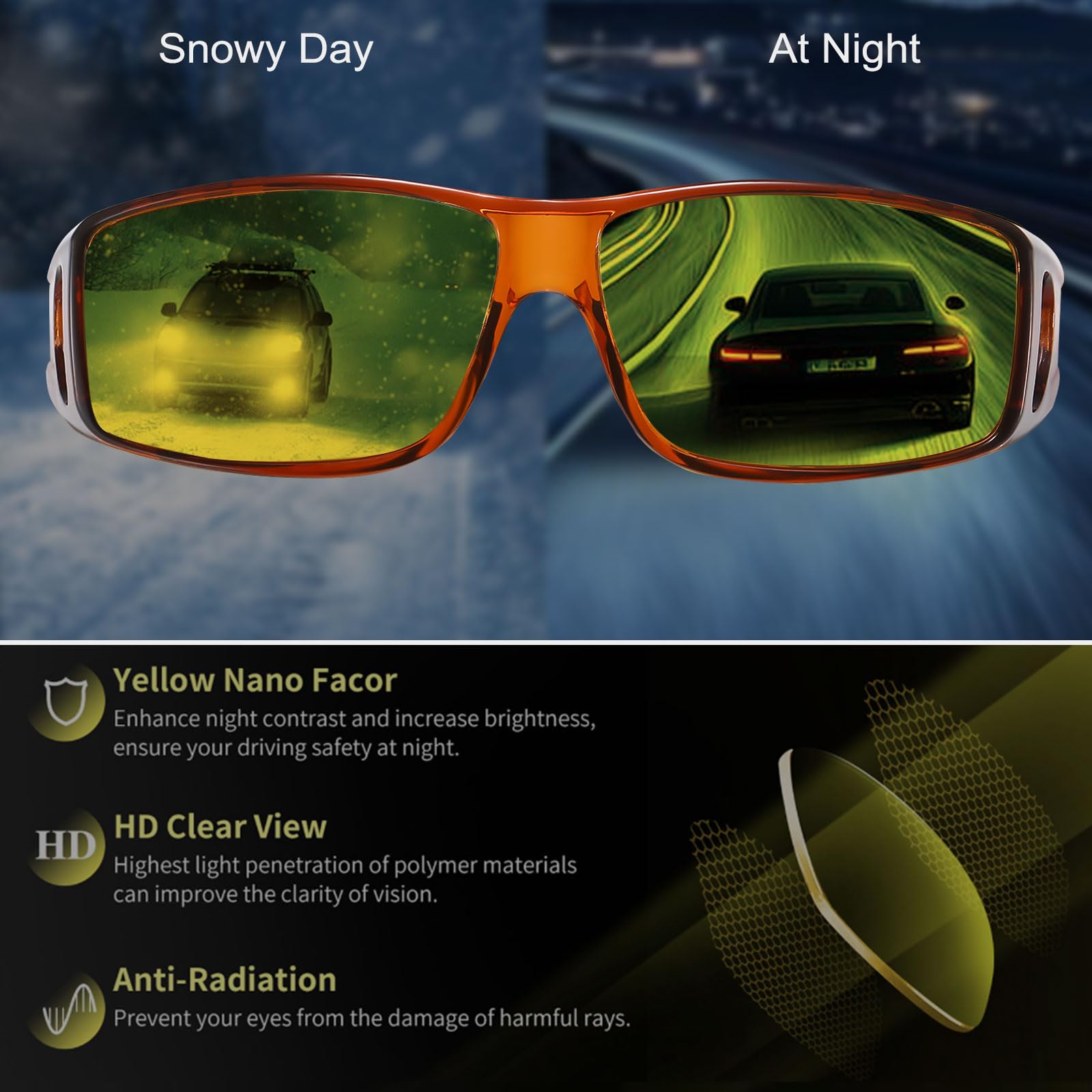 HAOLOTA Night Driving Over Glasses Men Women NV0311