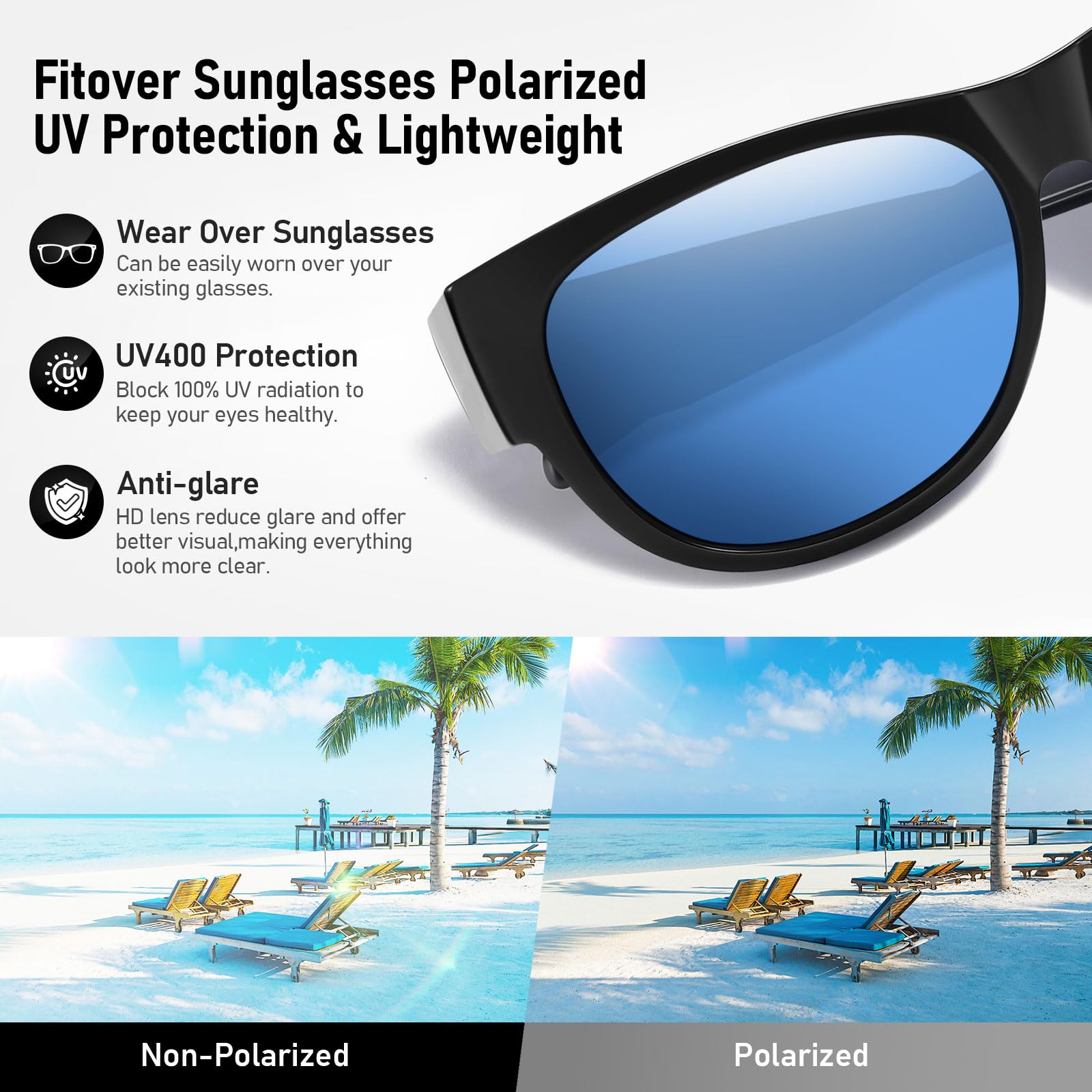 HAOLOTA Cat Eye Sunglasses Over Glasses Women SG0173