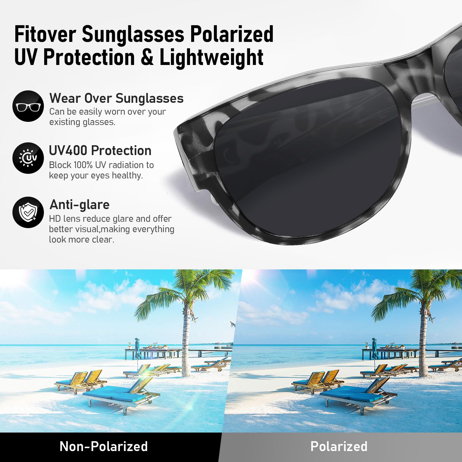 HAOLOTA Cat Eye Sunglasses Over Glasses Women SG0173