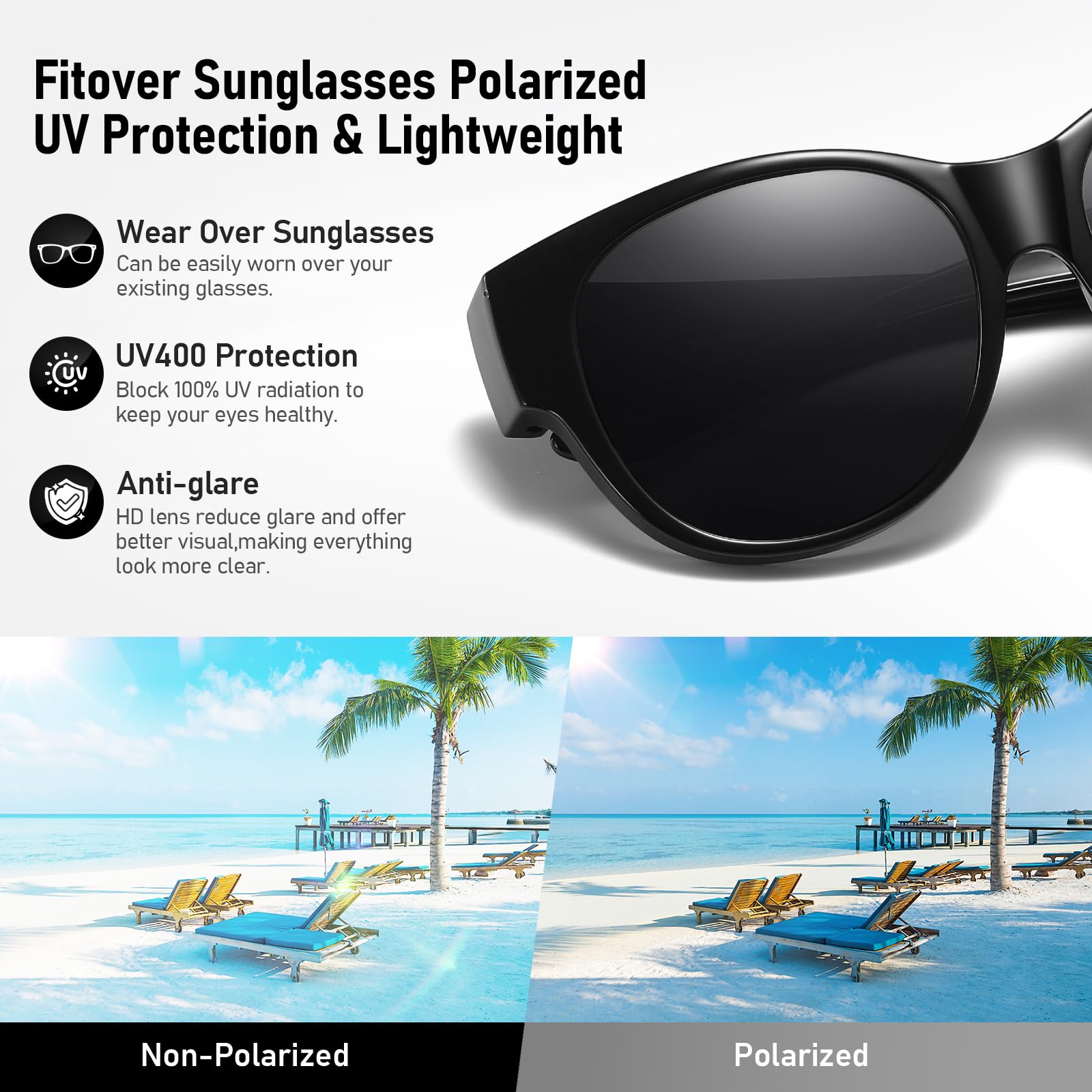 HAOLOTA Cat Eye Sunglasses Over Glasses SG0179