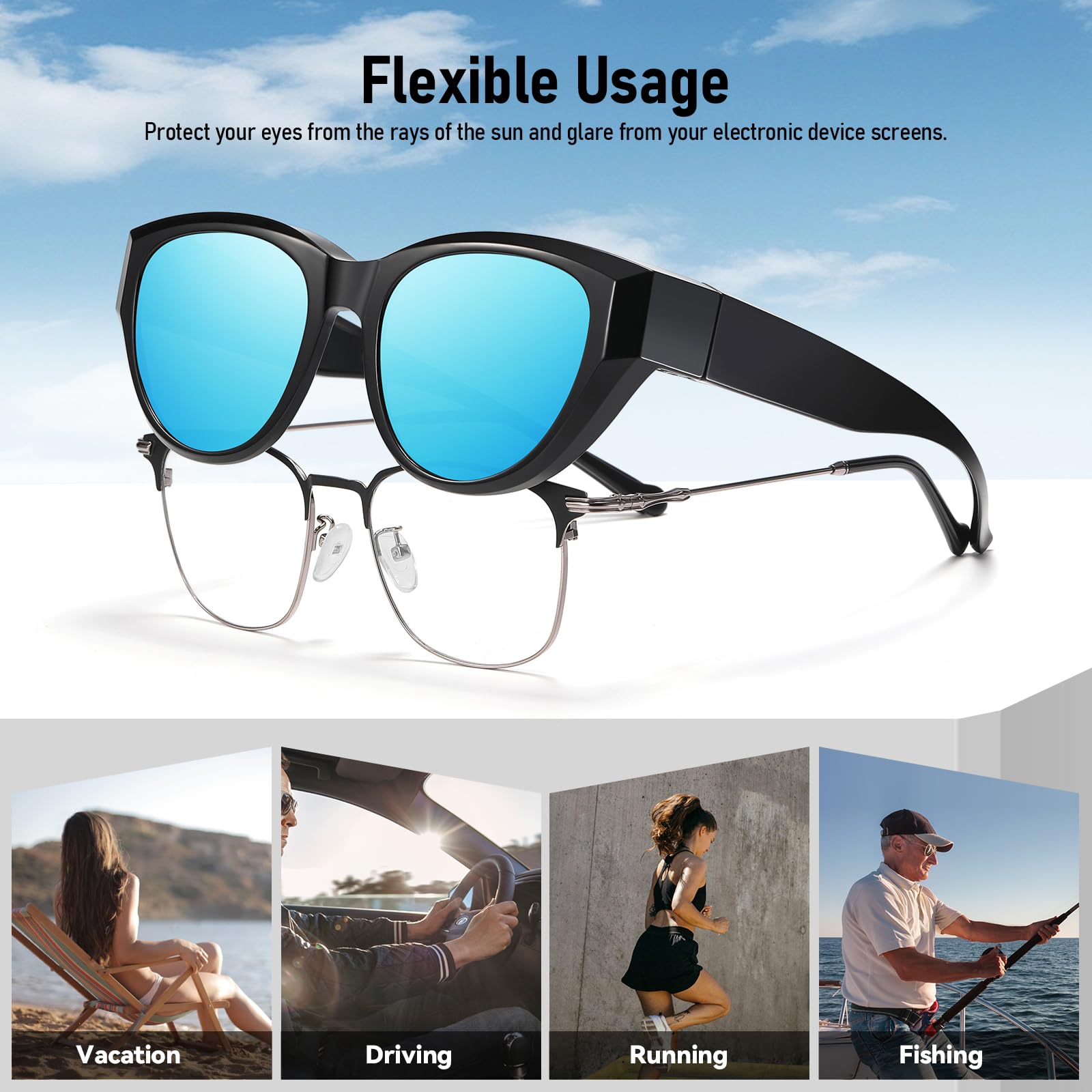 HAOLOTA Small Cat Eye Fit Over Sunglasses Women SG0171