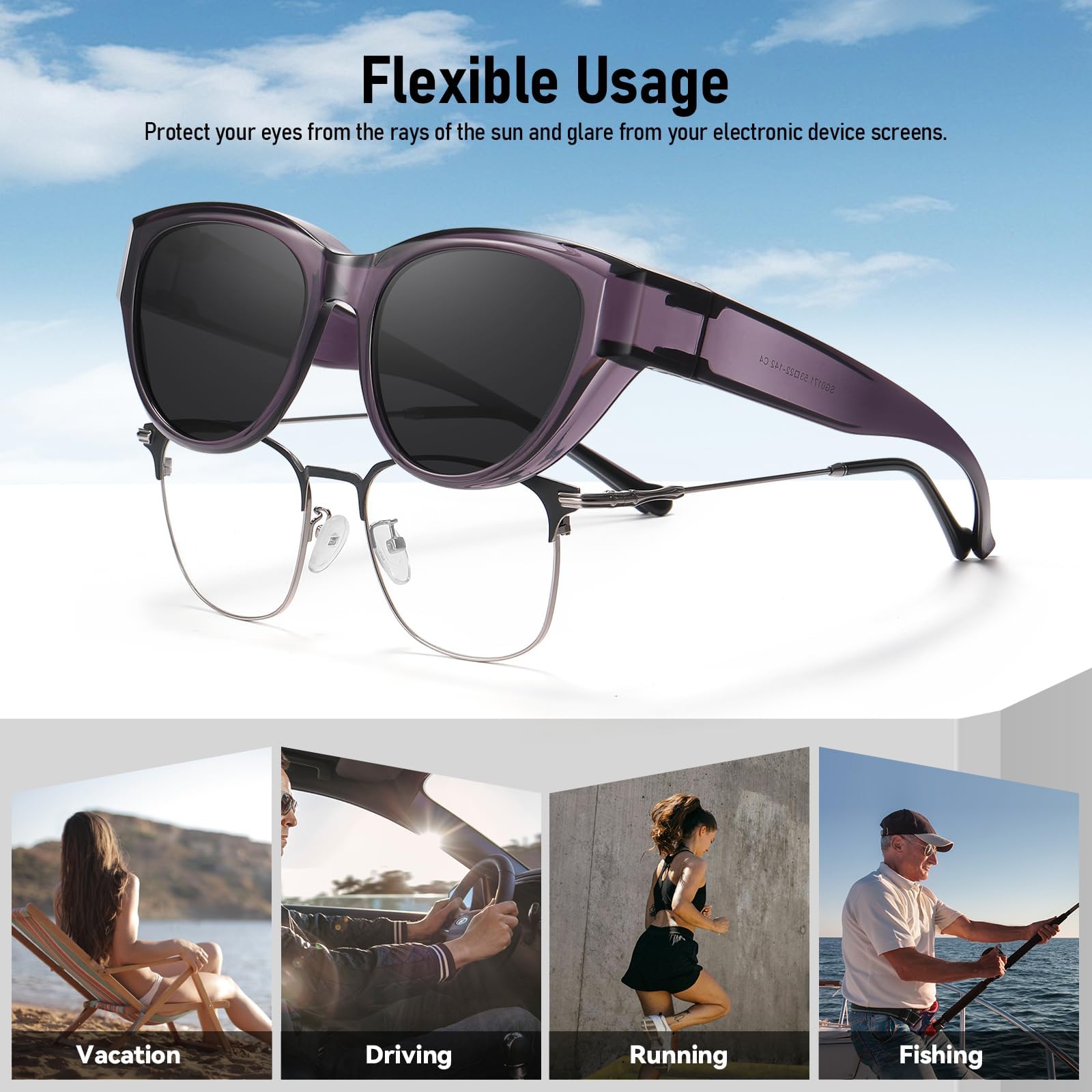 HAOLOTA Small Cat Eye Fit Over Sunglasses Women SG0171