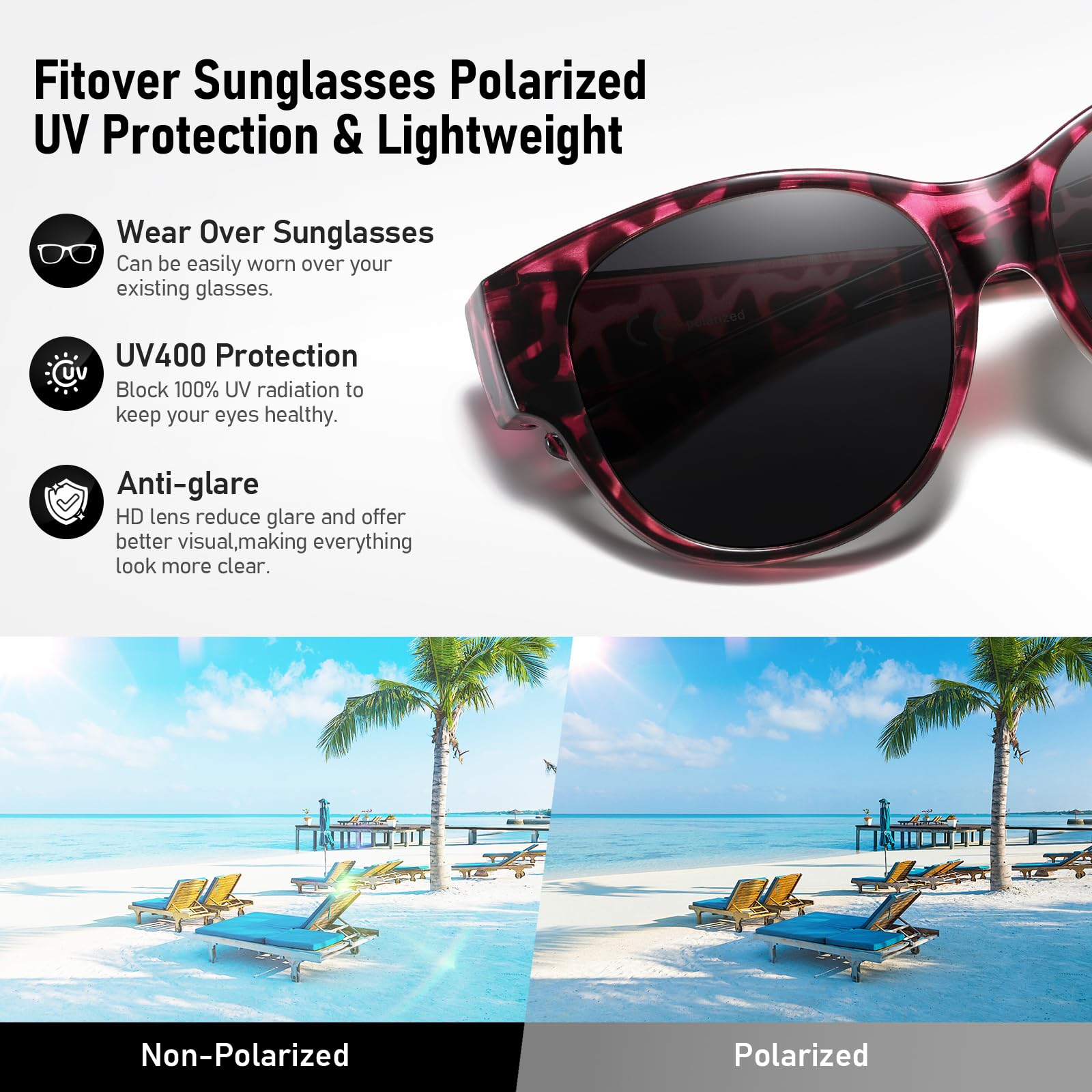HAOLOTA Cat Eye Sunglasses Over Glasses SG0179