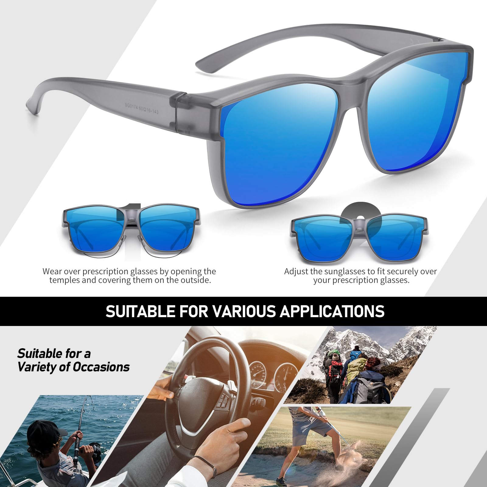 HAOLOTA Square Oversized Over Sunglasses Men SG0174L