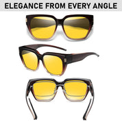 HAOLOTA Square Fit over Night Vision Driving Glasses NV0512