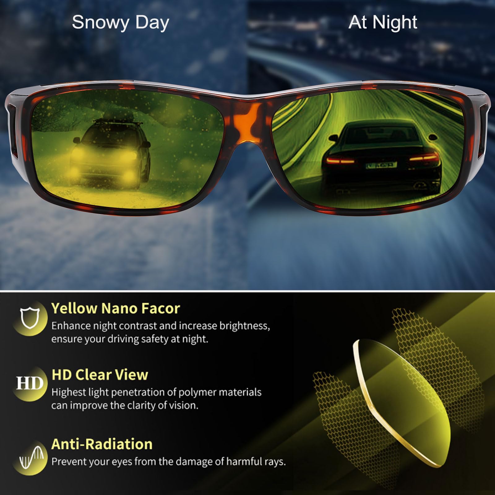 HAOLOTA Night Driving Over Glasses Men Women NV0154