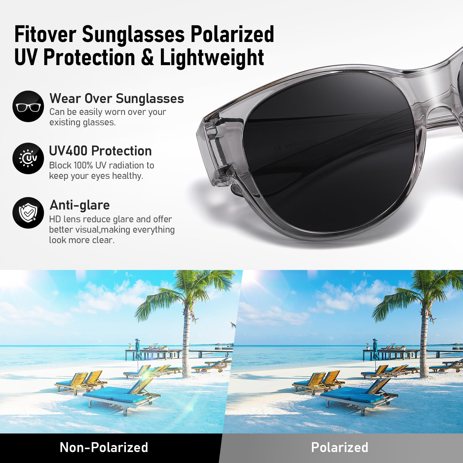 HAOLOTA Cat Eye Sunglasses Over Glasses SG0179