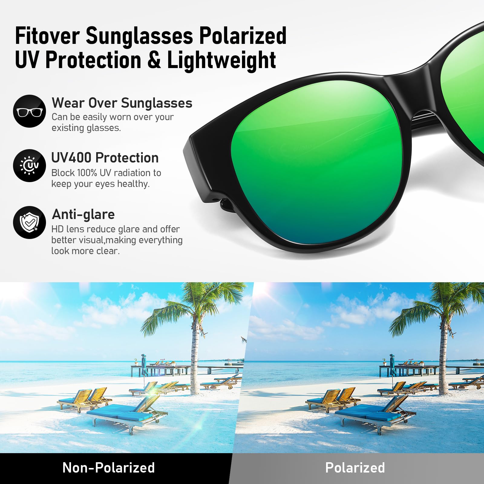 HAOLOTA Cat Eye Sunglasses Over Glasses SG0179