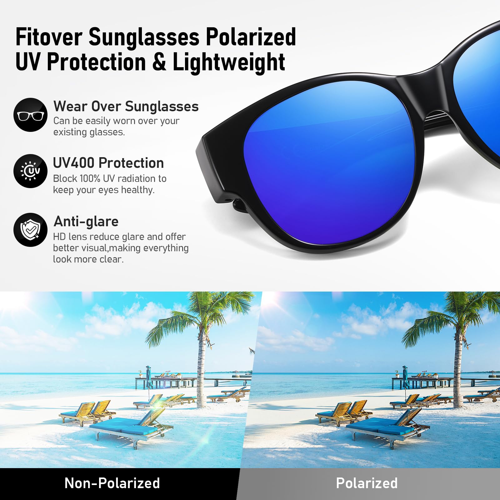 HAOLOTA Cat Eye Sunglasses Over Glasses SG0179
