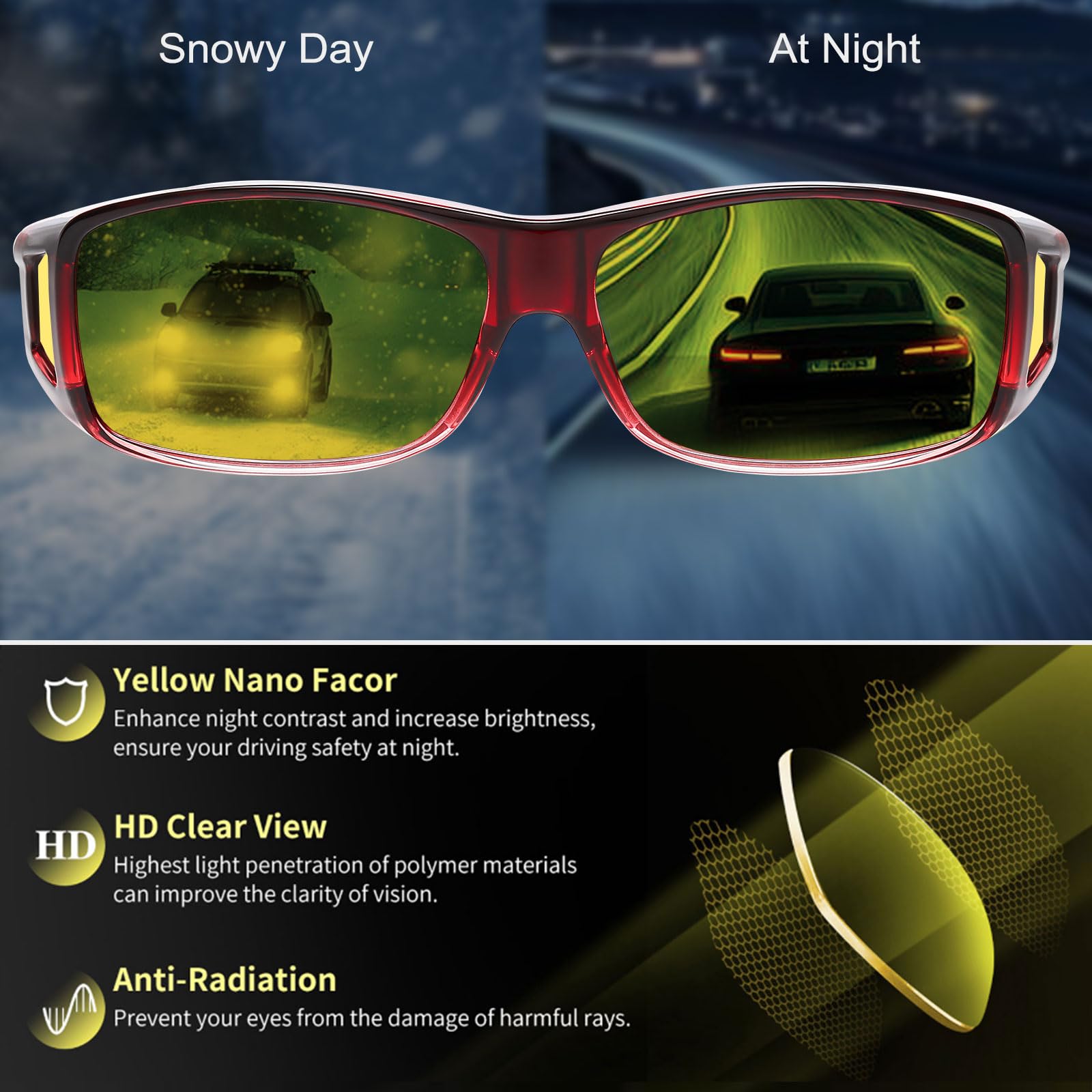 HAOLOTA Night Driving Over Glasses Men Women NV0154