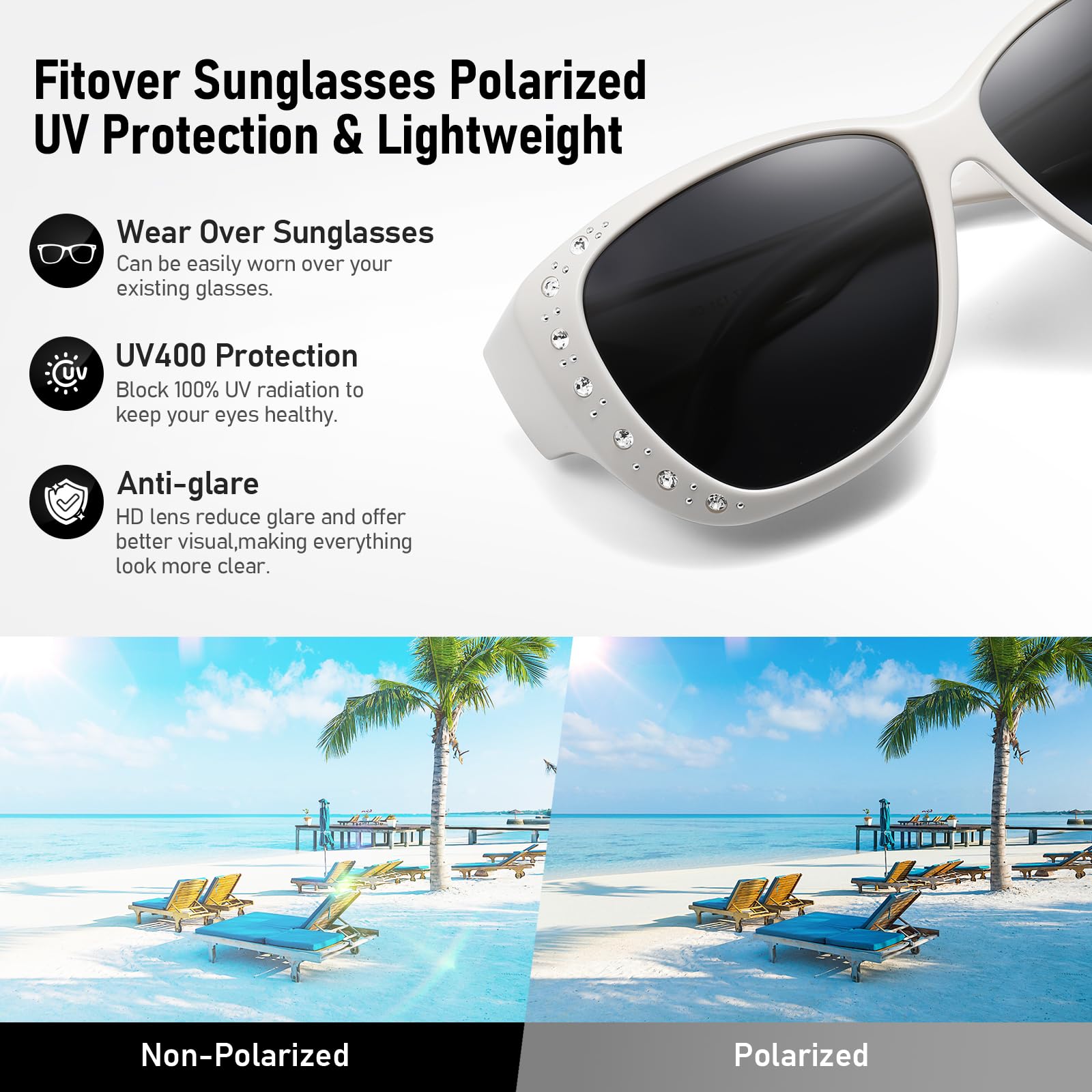 HAOLOTA Rhinestone Fit Over Sunglasses Women SG0107