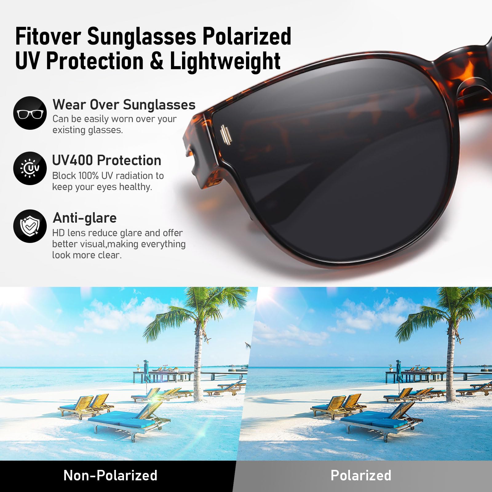 HAOLOTA Cat Eye Sunglasses Over Glasses Women SG0189