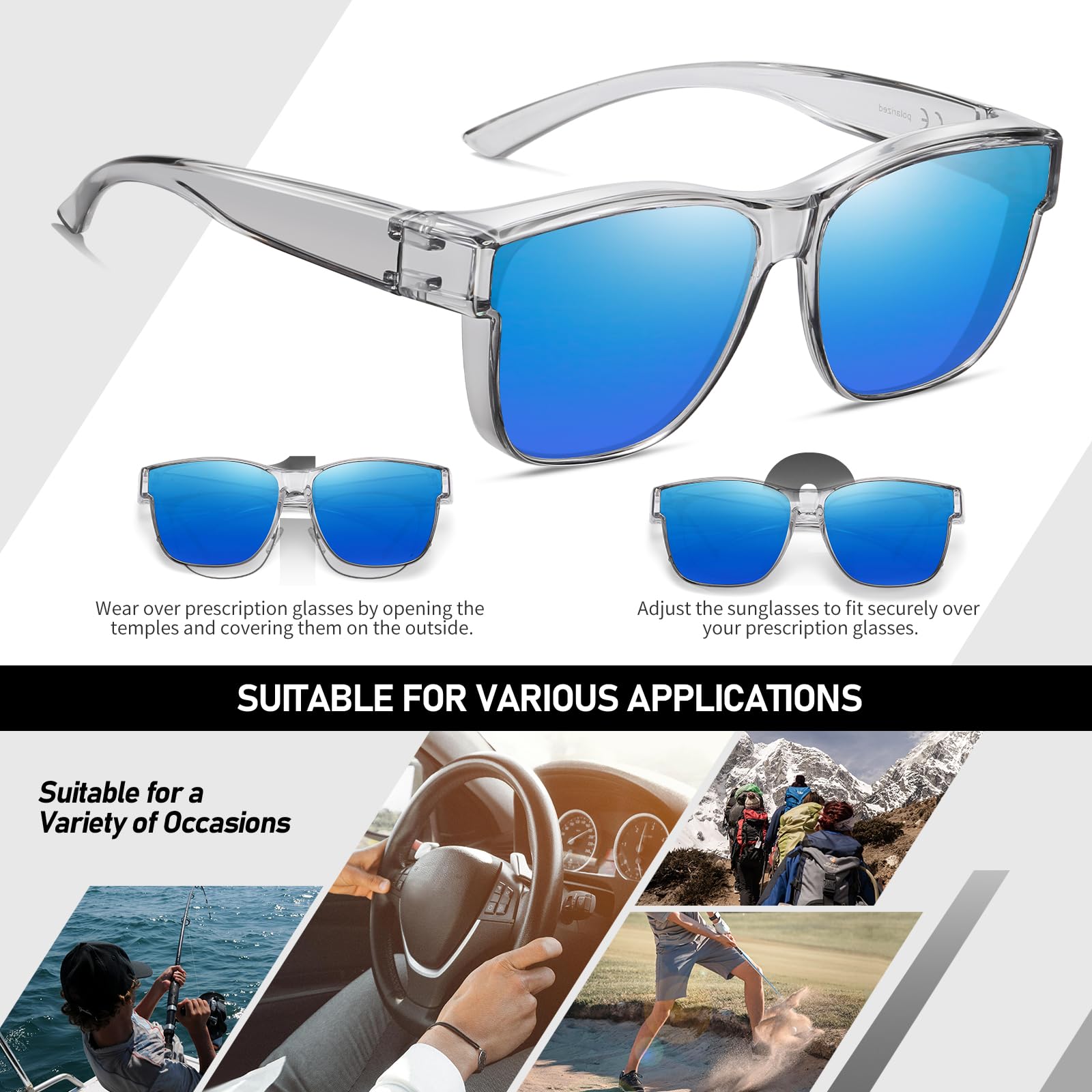 HAOLOTA Square Oversized Over Sunglasses Men SG0174L