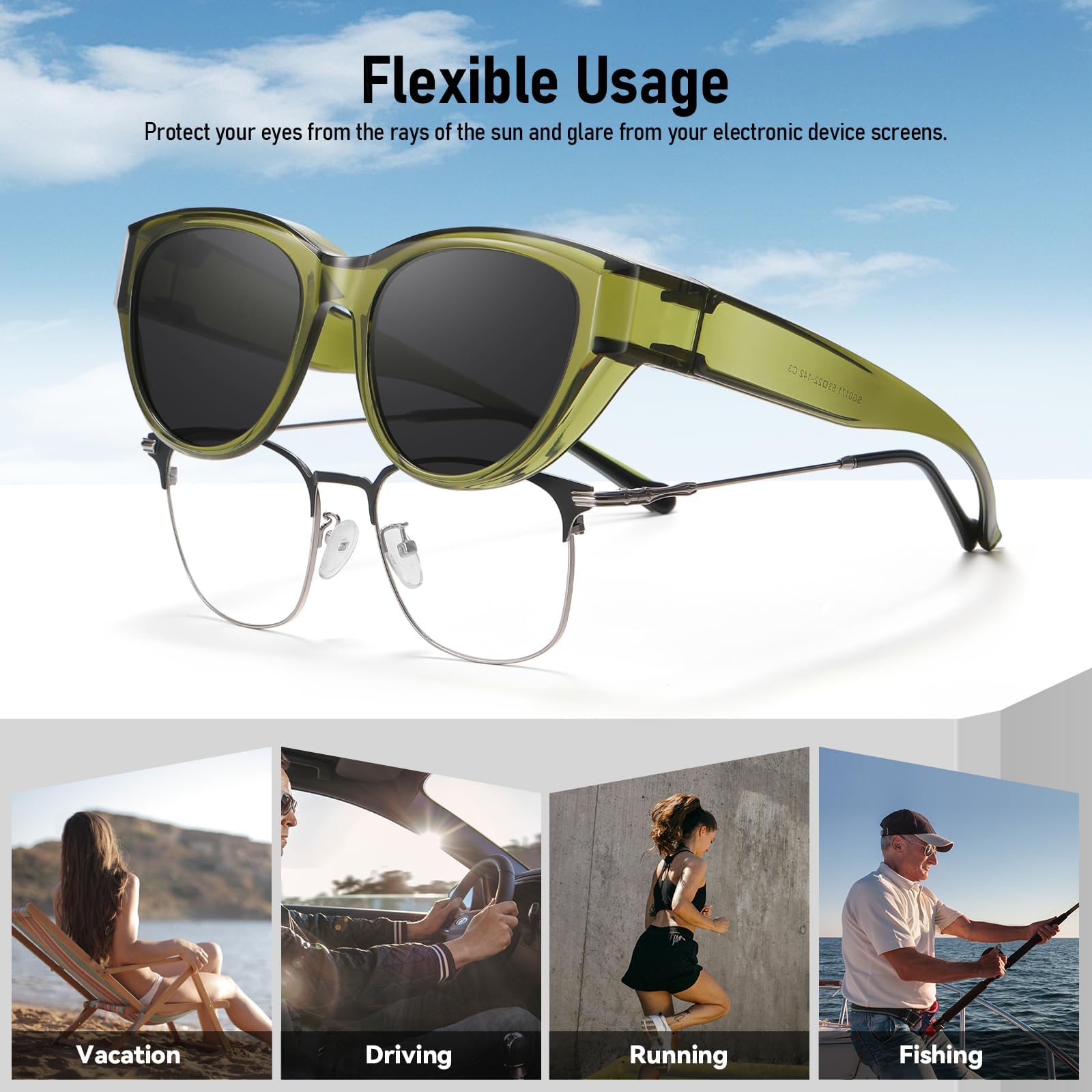 HAOLOTA Small Cat Eye Fit Over Sunglasses Women SG0171